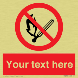 Custom No Open Flames Sign